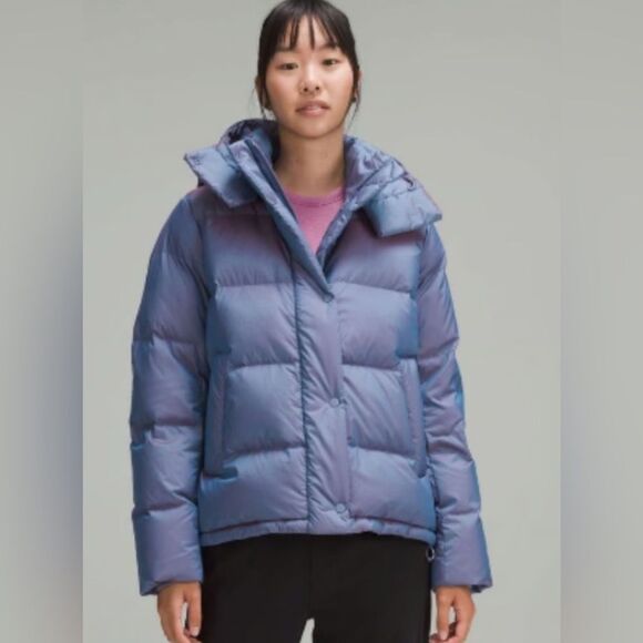 Lululemon women’s 10 wunder puff 600 down fill jacket heathered wild indigo - Picture 1 of 14